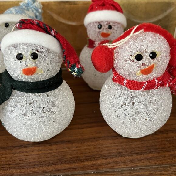 Vintage Light Up Melted Plastic Snowman Lot of 6 - Picture 3 of 8